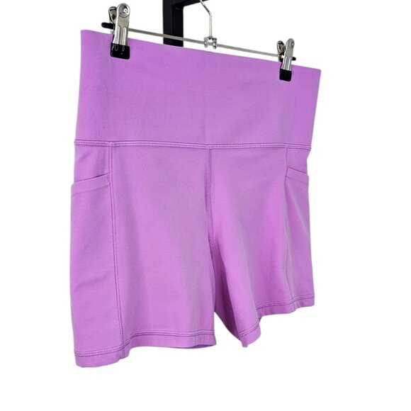 Athleta Salutation Stash 5" Shorts, Purple, Athletic, Size Large - Picture 2 of 8